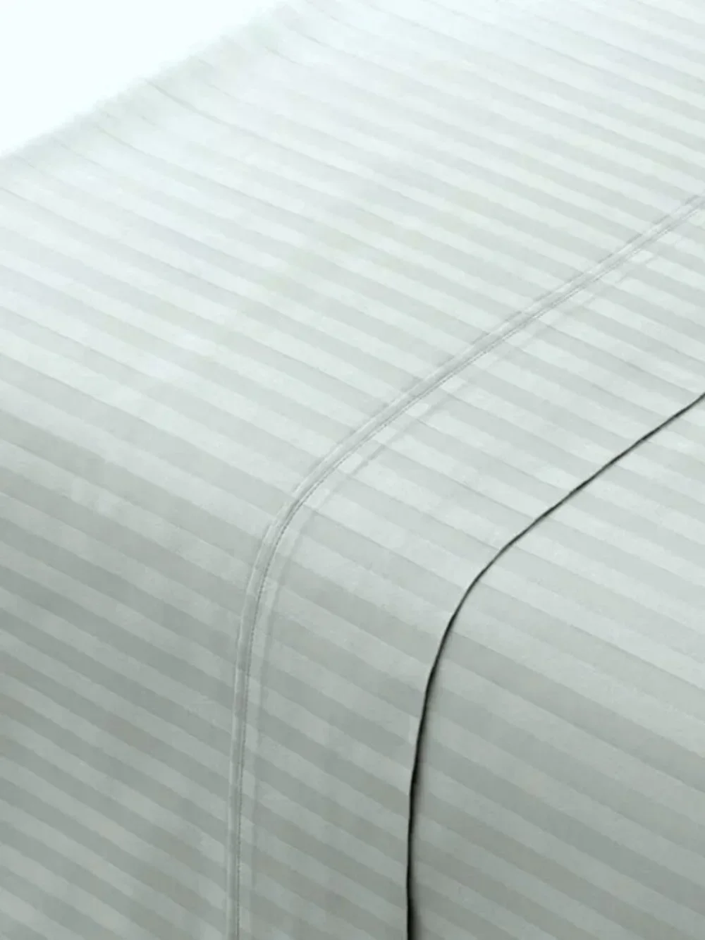 Charter Club 100% Cotton Damask Flat Sheet And Pillow Case Seaglass Stripe Full